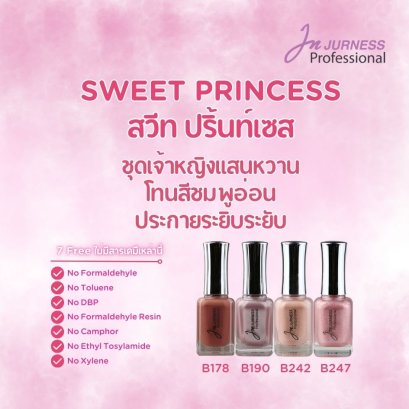 JURNESS สียาทาเล็บ เจอเนส ชุด Sweet Princess 7 Free
