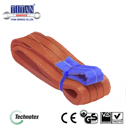 สลิงผ้าใบ ยกสินค้า ชนิดแบน น้ำหนักยก 6 ตัน ยาว 10 เมตร