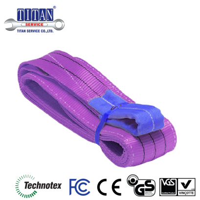 สลิงผ้าใบ ยกสินค้า ชนิดแบน น้ำหนักยก 1 ตัน ยาว 2 เมตร