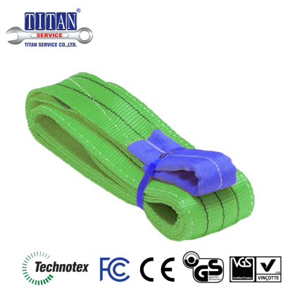 สลิงผ้าใบ ยกสินค้า ชนิดแบน น้ำหนักยก 2 ตัน ยาว 4 เมตร