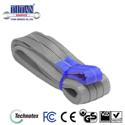 สลิงผ้าใบ ยกสินค้า ชนิดแบน น้ำหนักยก 4 ตัน ยาว 3 เมตร