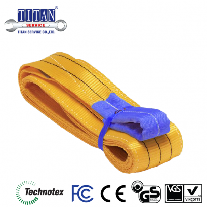 สลิงผ้าใบ ยกสินค้า ชนิดแบน น้ำหนักยก 3 ตัน ยาว 1 เมตร