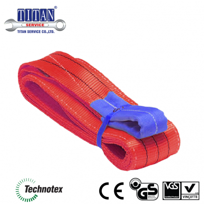 สลิงผ้าใบ ยกสินค้า ชนิดแบน น้ำหนักยก 5 ตัน ยาว 5 เมตร