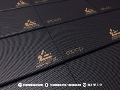 สกรีนโลโก้ลงบนพาวเวอร์แบงค์ ยี่ห้อ ELOOP  ลาย AMATA-BIG INDUSTRIAL GAS