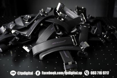 พิมพ์สายนาฬิกา พิมพ์สกรีนโลโก้ลงบนสายนาฬิกาซิลิโคน ลาย Mclaren จำนวน 200 ชิ้น