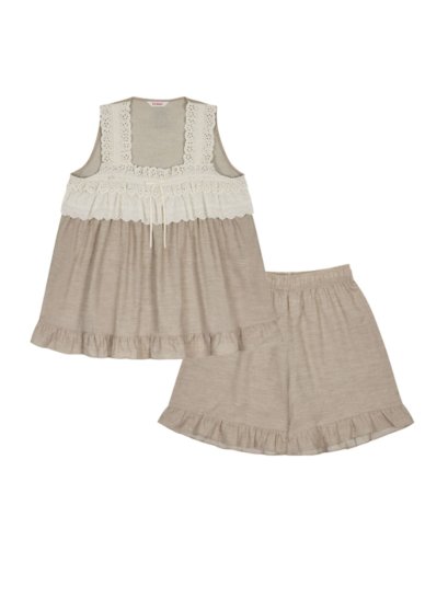 Brown Vintage Cotton Women Sleepwear Set by Skinn intimate