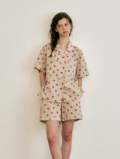 Pink Stawberry Print Women Sleepwear Set by Skinn intimate