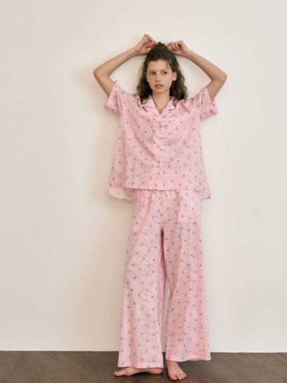 Pink Strips Cotton PJ Set