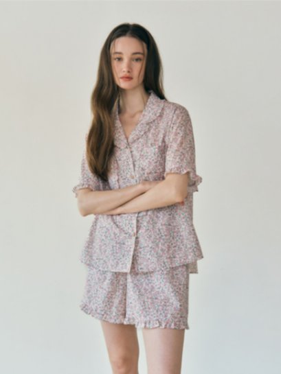 Pink Floral Cotton PJ Set