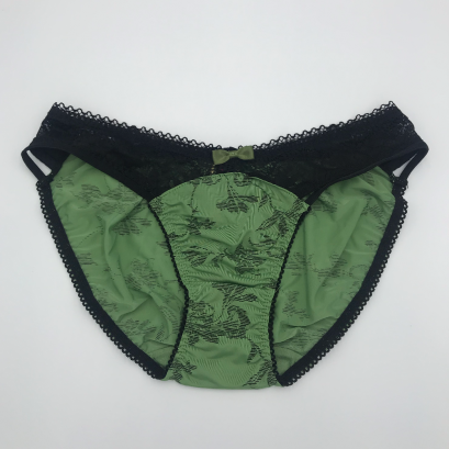 Khaki Lace Trim Briefs