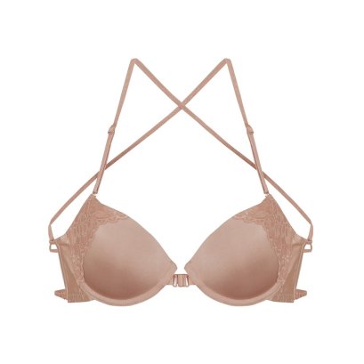 Backless Front closure Push Up Bra (Beige)