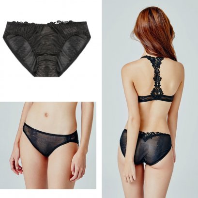 Black Lace Trim Briefs