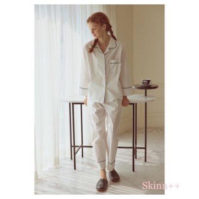 ชุดนอนผ้าพรีเมียม รุ่น IVORY Color Tencel Comfy Nightwear Set (Made in Korea)