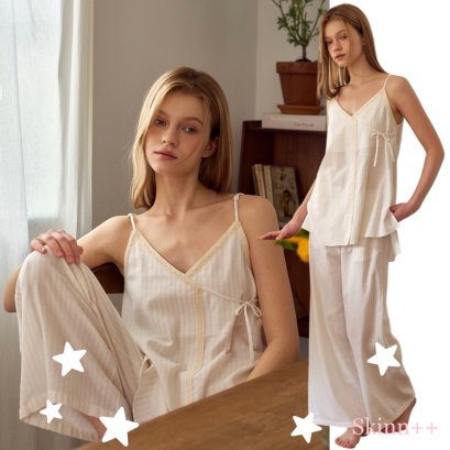 เซตชุดนอนพร้อมซับใน รุ่น Soft Cotton Camisol Set