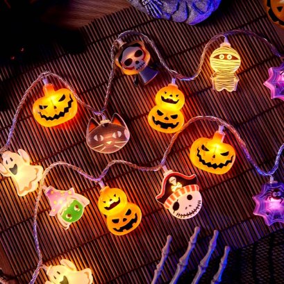 ไฟฟักทอง ของตกแต่งฮาโลวีน ไฟประดับ พร้อมส่ง