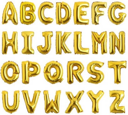 ลูกโป่งฟอยล์ อักษร ขนาด 16 นิ้ว Balloon ทอง Gold