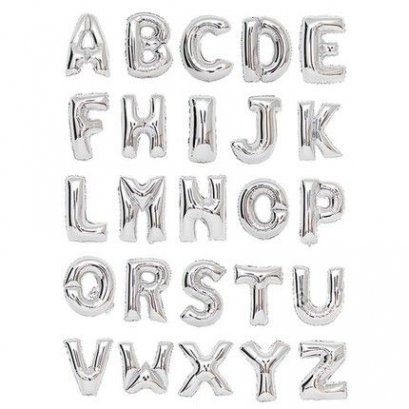 ลูกโป่งฟอยล์ อักษร ขนาด 16 นิ้ว Balloon เงิน