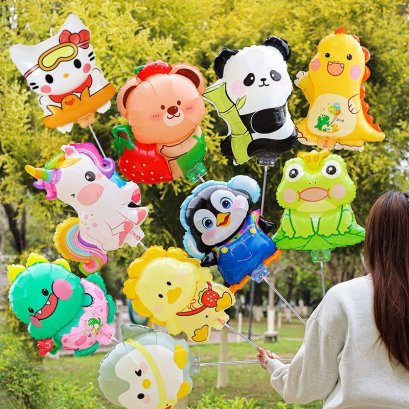 ลูกโป่งพร้อมก้าน ลูกโป่งลายสัตว์น่ารักๆ พร้อมส่งในไทย