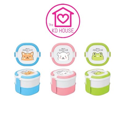 กล่องปิ่นโต  Food Grade  2 ชั้น ลาย น่ารัก พร้มส่งจากไทย