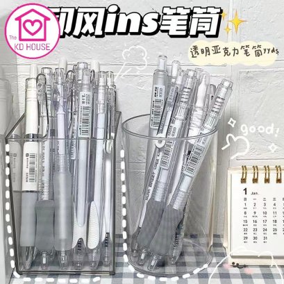 กล่องใส่ปากกาพลาสติกดินสอ เครื่องเขียน แปรงแต่งหน้า   ที่ใส่ปากกา