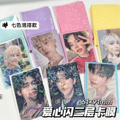 ซองใส่การ์ด หน้าใส มีลายวิบวับ ขนาด 61*31 มม.