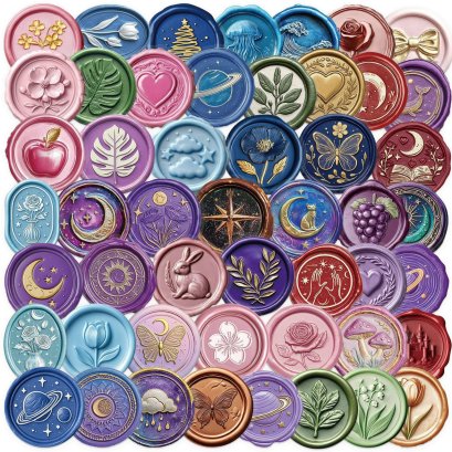 สติกเกอร์เสมือนปั้มนูน งานสวย เป็นพลาสติก อย่างดี 1 แพ็ค มี 50 ชิ้น