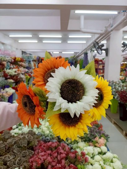 ดอกทานตะวันแฟนซี ดอกไม้ปลอม ดอกไม้ประดิษฐ์