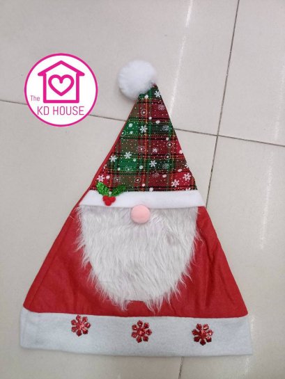 หมวกคริสต์มาส ☺️Christmas ฟรีไซต์ แบบมีตัวประกอบและลาย พร้อมส่ง