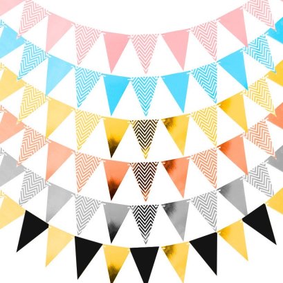 ธงราวสามเหลี่ยม ขนาด 13*18 ซม 12 ใบ