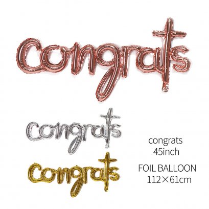 ลูกโป่ง Congrats 45 นิ้ว Balloon ปัจฉิม ยินดี เรียนจบ
