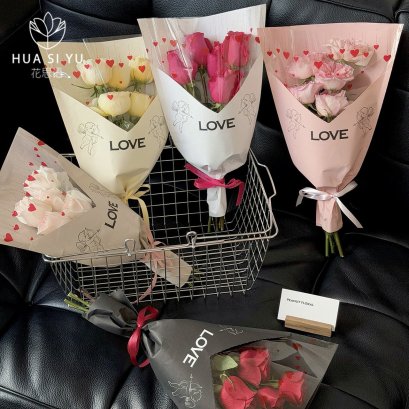 ซองใส่ดอกไม้ กระดาษใส่ดอกไม้ ห่อช่อดอกไม้ ยกแพ็ค 10 ชิ้น สวยพรีเมี่ยม