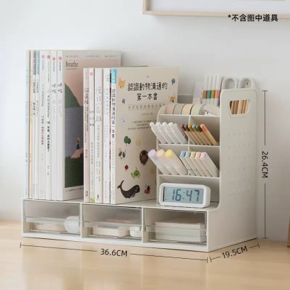 ชั้นจัดระเบียบ จัดใส่หนังสือ หรือเครื่องเขียน สวยจบในชิ้นดียว