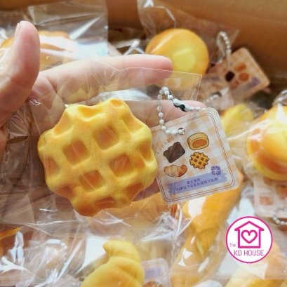 พวงกุญแจสกุชชี่คละแบบขนมปังคุกกี้วาฟเฟิลแสนน่ารัก