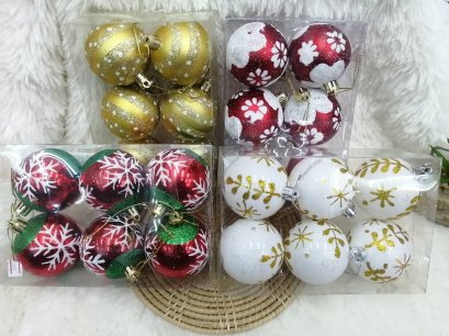 Ornaments บอลตกแต่งต้นคริสต์มาส 6 ชิ้น ขนาด 6 ซม.