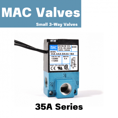 MAC Valves 35A Series Small 3-Way Valves