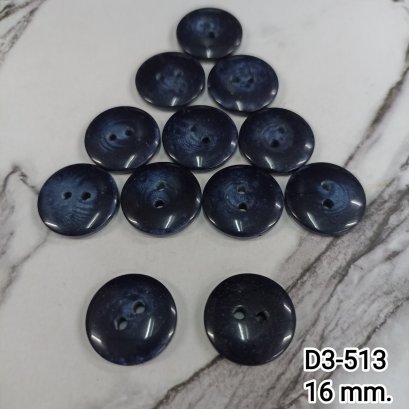 Horn-patterned buttons, navy blue, 16.5 mm. (100 pcs.)