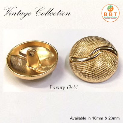 Vintage shiny gold buttons 23 mm