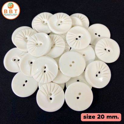 Fancy buttons, white chalk texture, size 20 mm.
