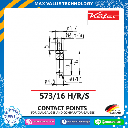 Spherical contact point-573/16 H/R/S