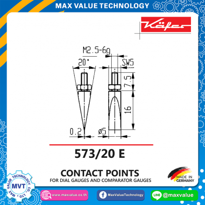 Knife edge contact point with adjustment nut-573/20 HE