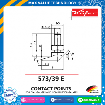 Bent contact point from steel - 573/39 E
