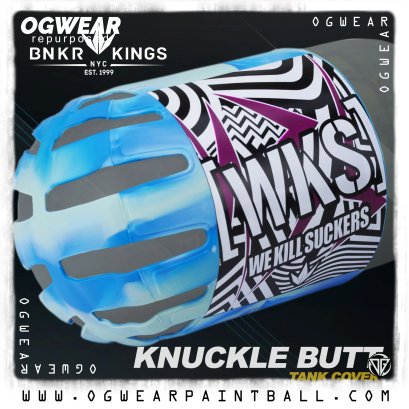 BUNKERKINGS - KNUCKLE BUTT TANK COVER - WKS SHRED - CYAN