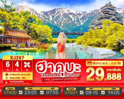ทัวร์ฮาคุบะ คามิโคจิ โตเกียว ฟูจิ 6 วัน 4 คืน -XJ
