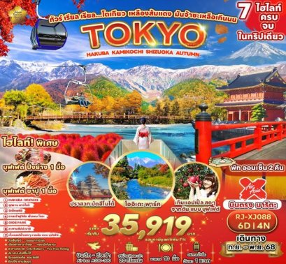 ทัวร์โตเกียว ฮาคุบะ คามิโคจิ 7 hilight ใน 1ทริป 6 วัน 4 คืน -XJ