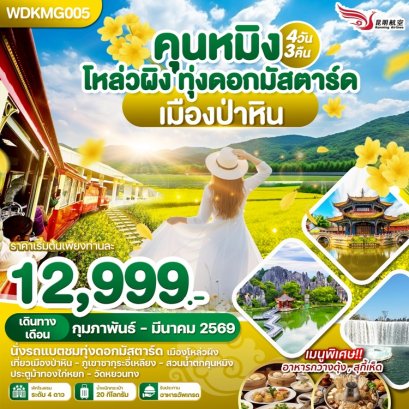 ทัวร์คุนหมิง โหล่วผิง ทุ่งดอกมัสตาร์ด เมืองป่าหิน 4 วัน 3 คืน -KY