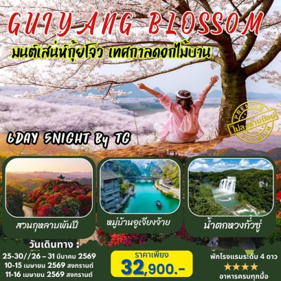 ทัวร์คุนหมิง กุ้ยหยาง กุ้ยโจว เทศกาลดอกไม้บาน ไม่ลงร้าน 6 วัน 5 คืน -TG