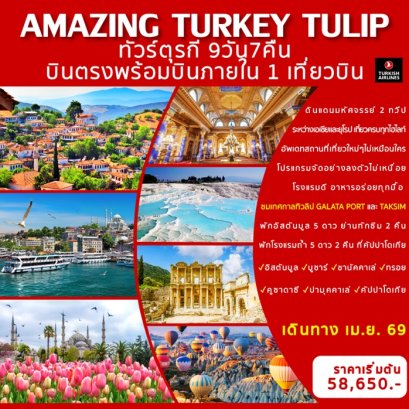 ทัวร์ตุรกี เทศกาลดอกทิวลิป (บินตรง - บินภายใน 1 ขา) 9 วัน 7 คืน -TK