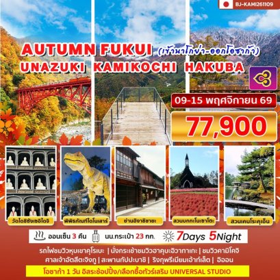 ทัวร์คามิโคจิ ฮาคุบะ โอซาก้า ฟรีเดย์ (ออนเซ็น 3 คืน) 7 วัน