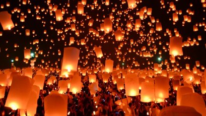 โคมยี่เป็ง นาข้าวสีทอง ป่าบงเปียง แม่กลางหลวง เชียงใหม่ | เทศกาลโคมยี่เป็ง แม่แจ่ม ชมนาขั้นบันได บ้านป่าบงเปียง แม่กลางหลวง ทัวร์เชียงใหม่ 