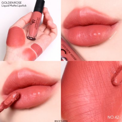 โกลเด้น โรส ลองสเตย์ ลิควิด แมท ลิปสติก ลิปจิ้มจุ่ม แมท 5.5มล. เบอร์ 42 Golden Rose Longstay Liquid Matte Lipstick 5.5 ml No.42